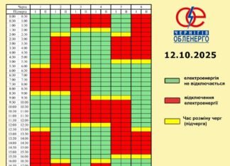 Відключення електроенергії 12 жовтня: графік ГПВ на Чернігівщині