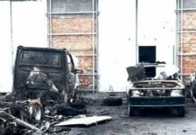 Російськи дрон вдарив по СТО у Прилуках: згоріли чотири автівки, ще шість – пошкоджені