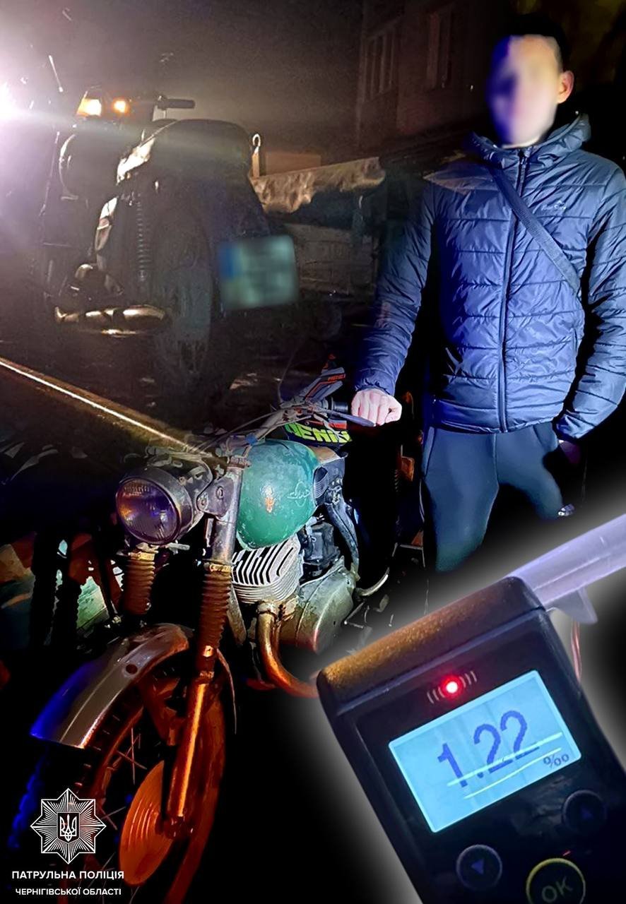 У Чернігові нетверезого підлітка відсторонили від керування, мотоцикл евакуйовано
