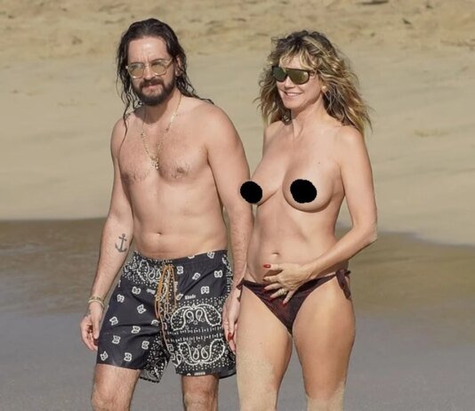 Хайді Клум помітили топлес під час відпочинку на Сен-Бартелемі з Томом Кауліцем