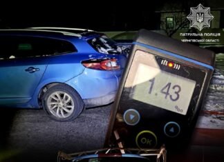 На Чернігівщині під час дії комендантської години поліція зупинила п‘яного водія