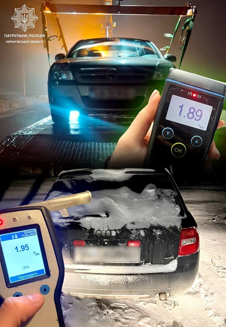 П‘яні та без прав: патрульні відсторонили двох водіїв із Чернігівщини