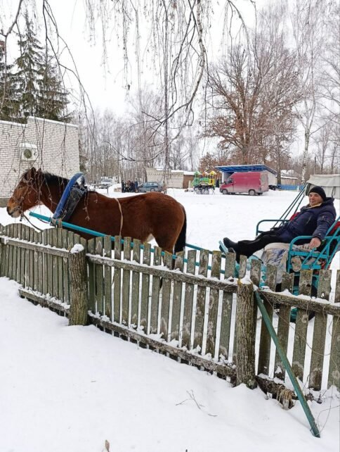 Незвичний вид гужового транспорту використовують у селі на Чернігівщині (Фото)