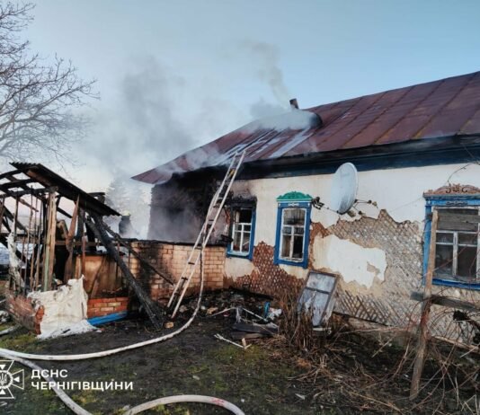 На Чернігівщині внаслідок короткого замикання спалахнув житловий будинок