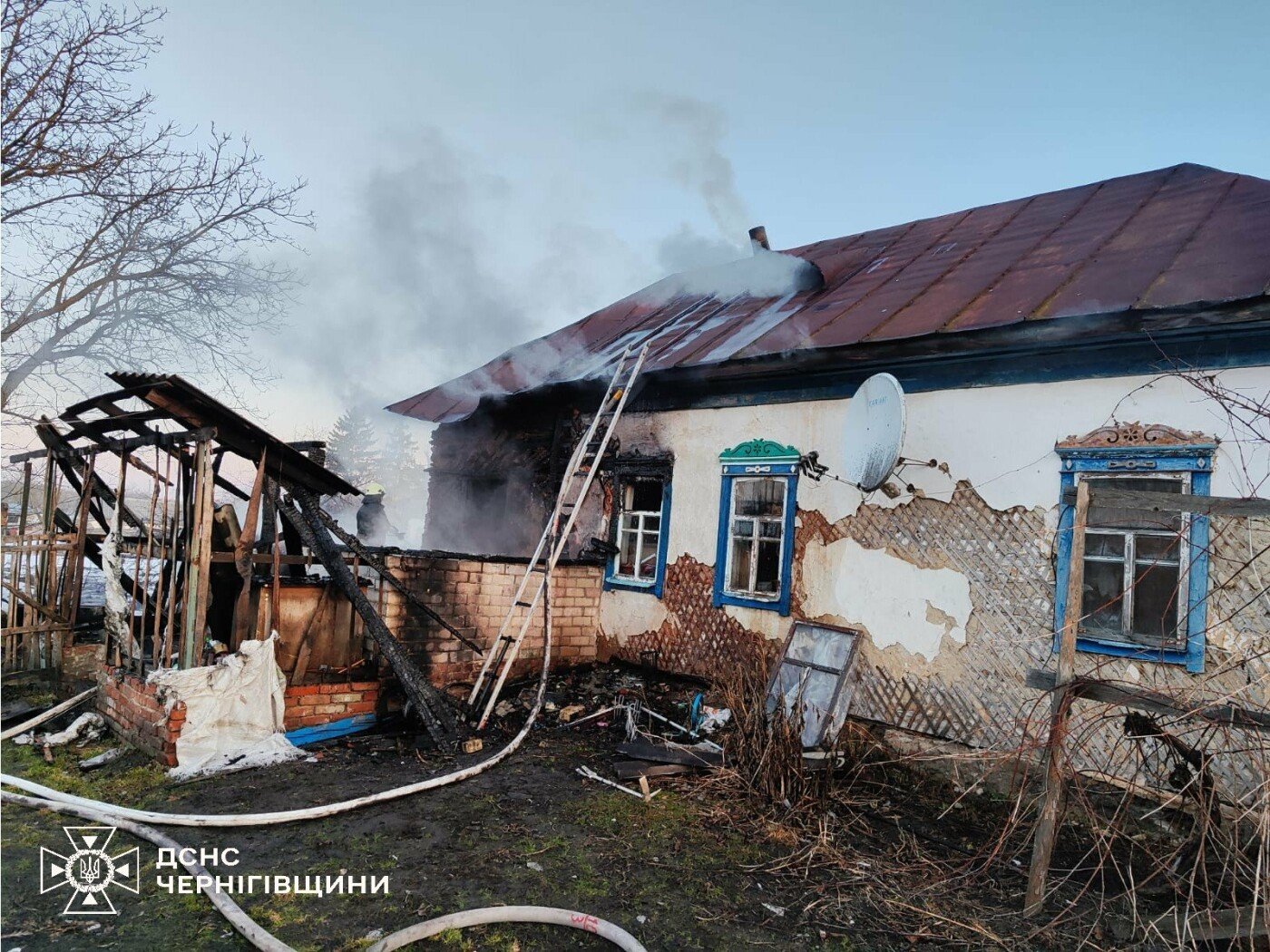 На Чернігівщині внаслідок короткого замикання спалахнув житловий будинок