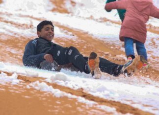 Пустелю Сахара в Алжирі вкрив сніг через аномальне зниження температури