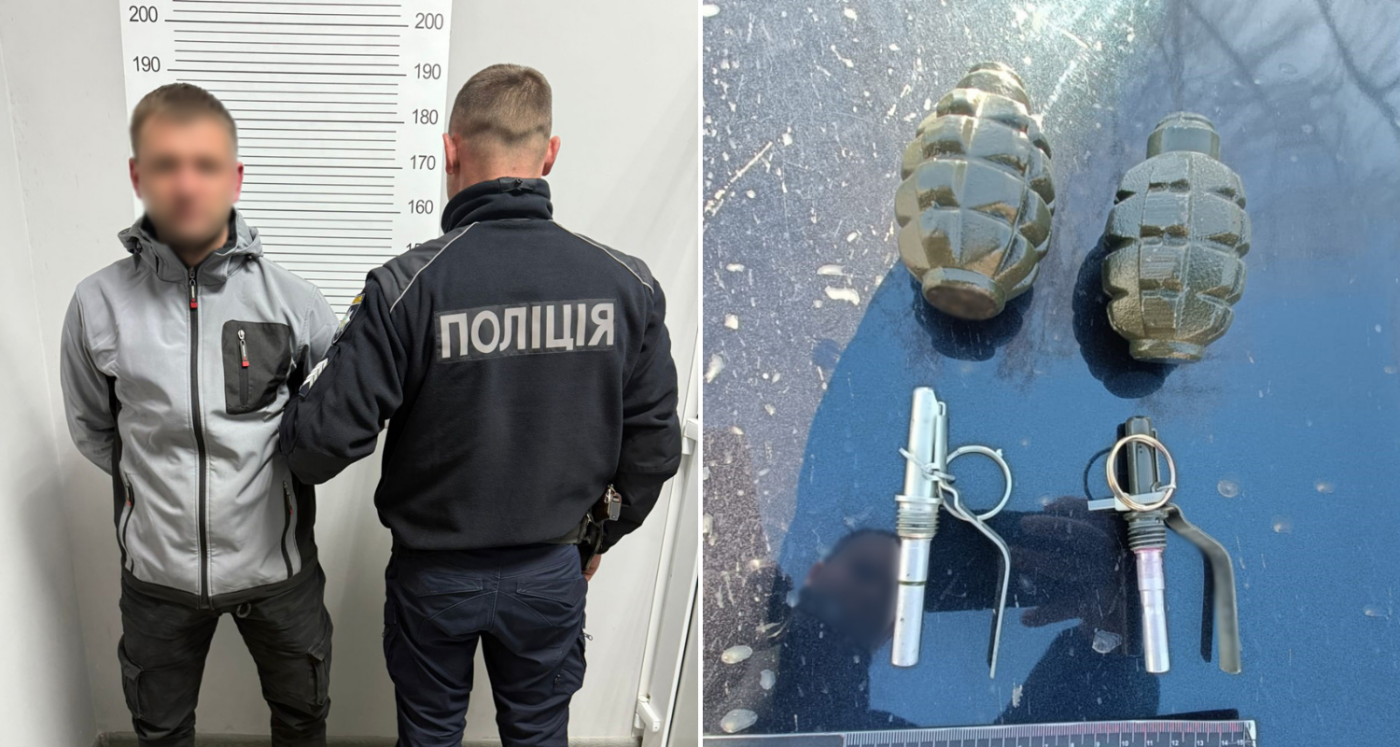 На Чернігівщині чоловік незаконно перевози в автівці дві гранати Ф-1 із запалом