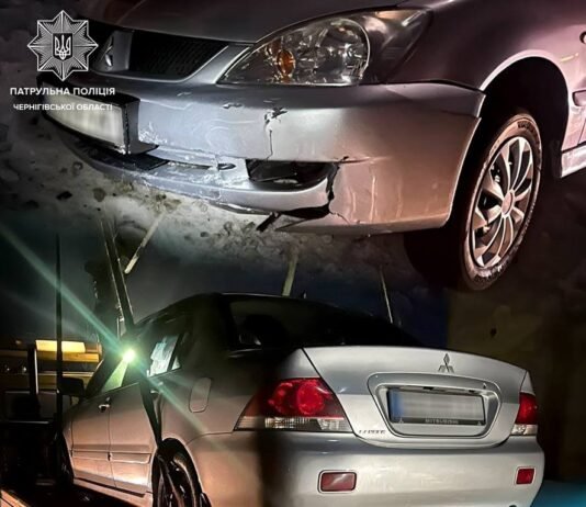 У Чернігові п‘яний водій в‘їхав у сніговий насип: обійшлося без постраждалих