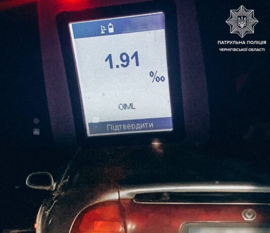У Чернігові під час комендантської години поліцейські зупинили п‘яного водія