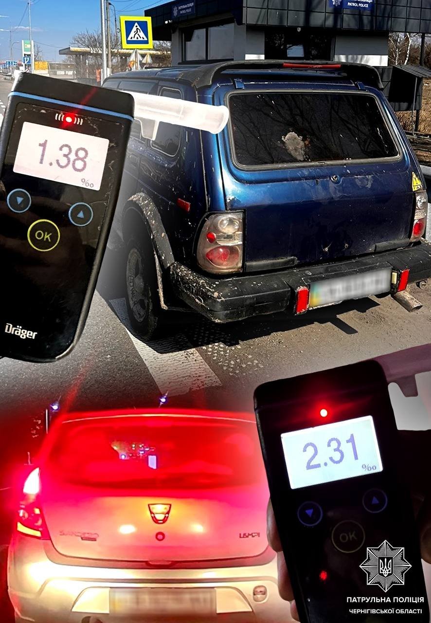 Нетверезі за кермом: два випадки на Чернігівщині за добу