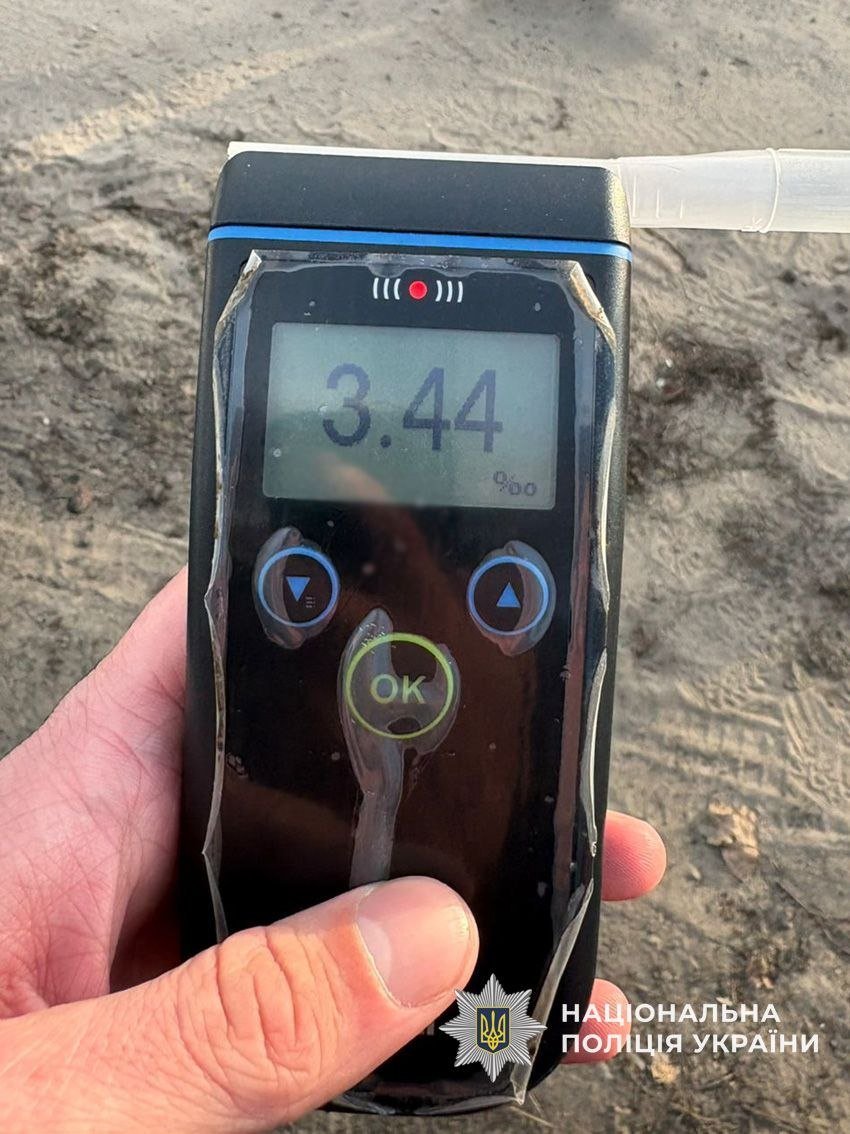 На Чернігівщині водій «надув» 3,44 проміле – у 17 разів перевищив норму