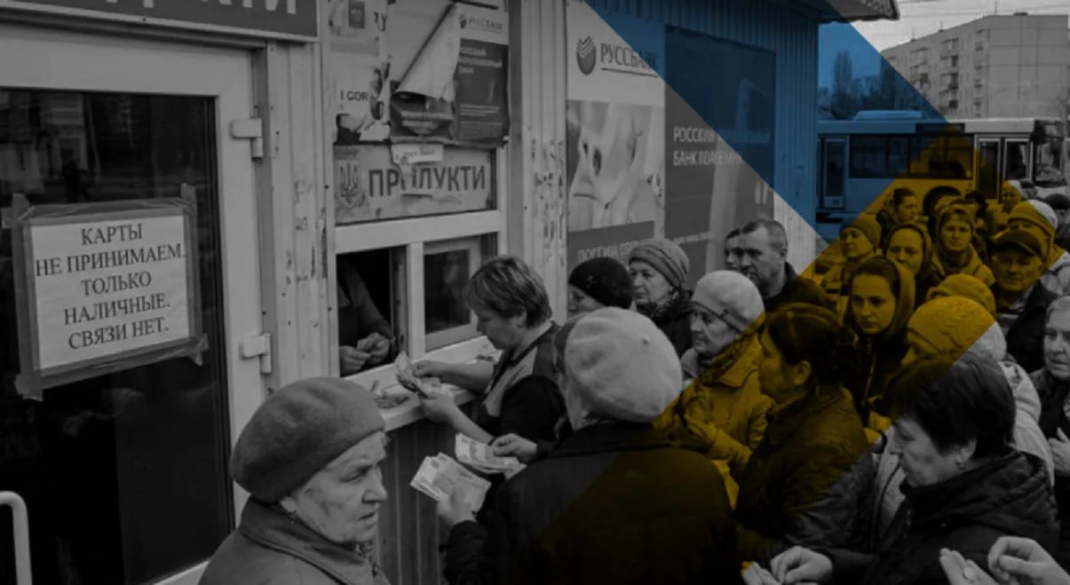 ЦНС: в окупованих Мелітополі та Бердянську колапс фінансової системи — безготівковий рорахунок заблоковано
