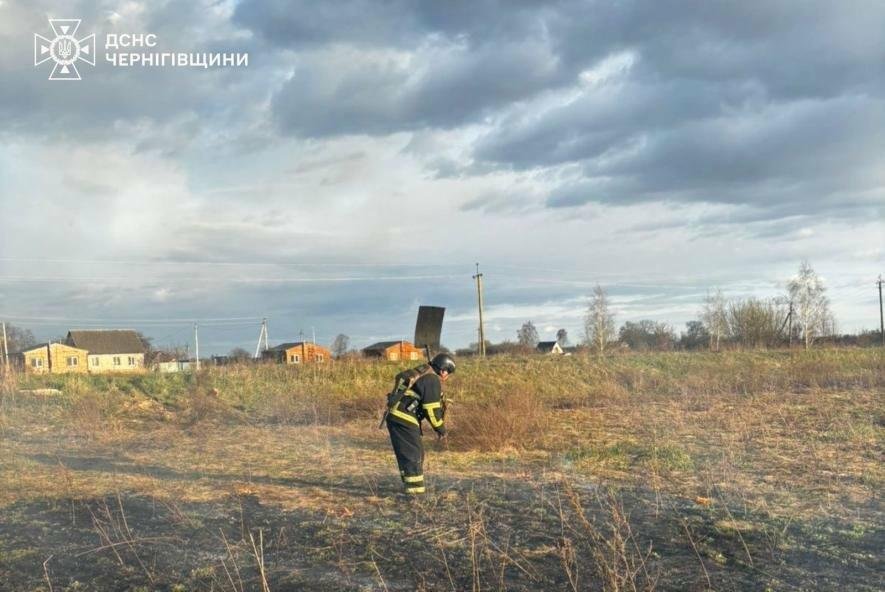 На Чернігівщині на місці пожежі сухої трави виявили тіло чоловіка