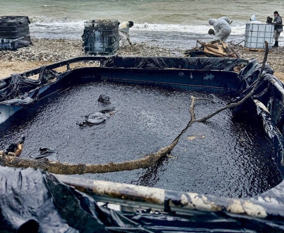 Нефтяное пятно из Туапсе приближается к дворцу Путина в Геленджике