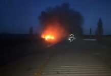 На Чернігівщині впав російський безпілотник: вигоріло п’ять гектарів сухої трави