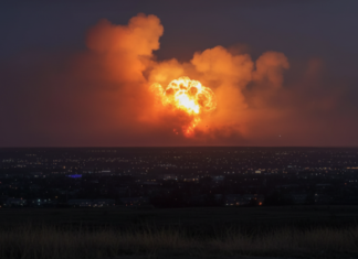 Ночью БпЛА атаковали нефтебазу в Феодосии: после удара загорелись два резервуара, — соцсети