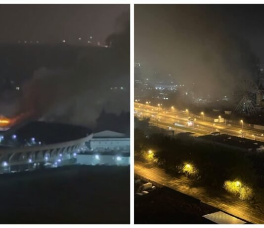 В Москве загорелось здание Измайловского Кремля (видео)