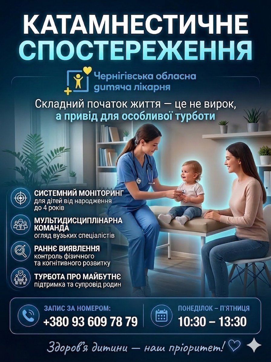 У Чернігові оновили кабінет катамнестичного спостереження для передчасно народжених дітей