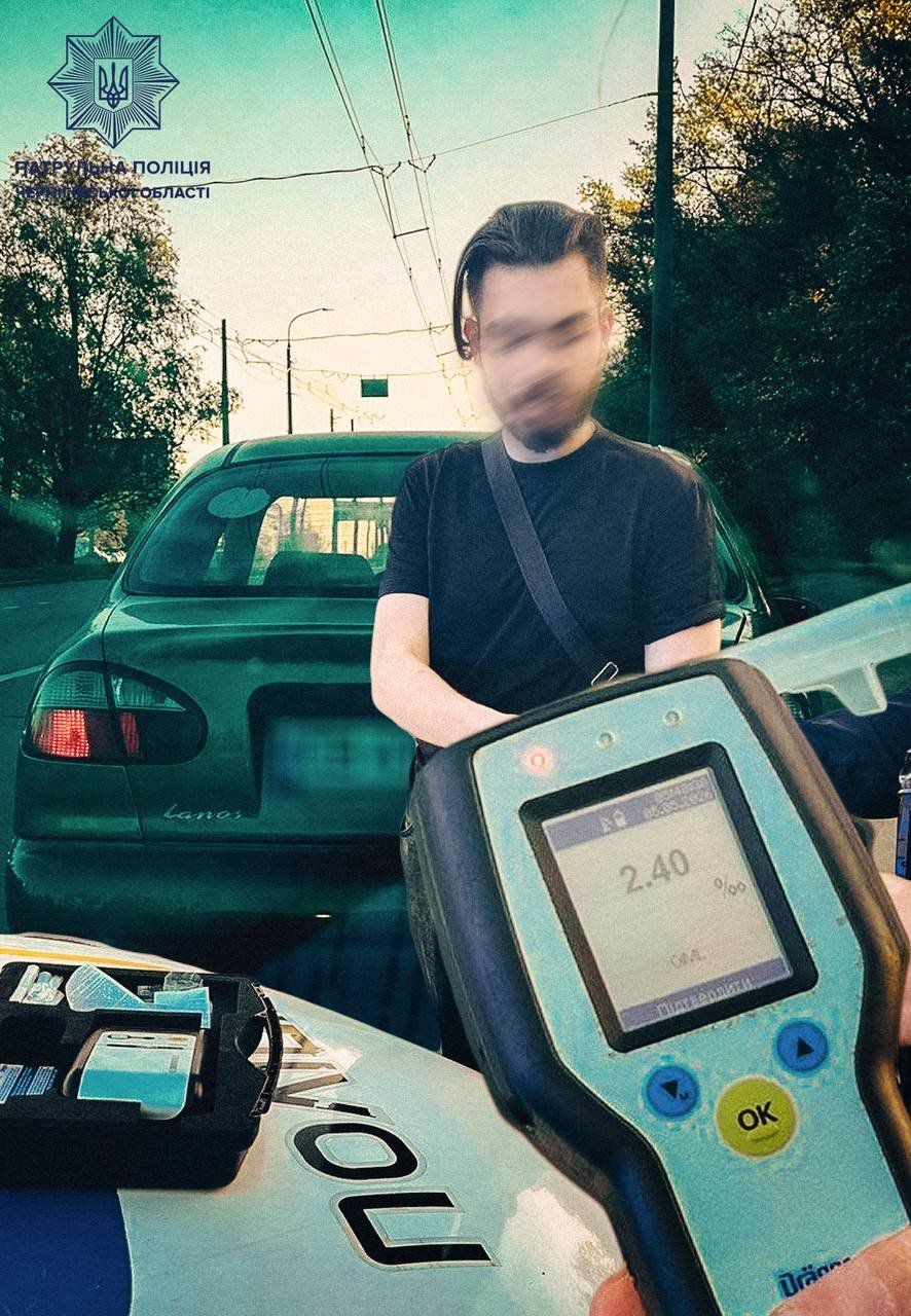 У Чернігові водій Daewoo Lanos сів за кермо з 2,40 проміле алкоголю