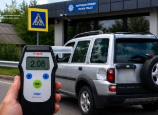На Чернігівщині зупинили п‘яного водій Land Rover: Драгер показав 2,08 проміле