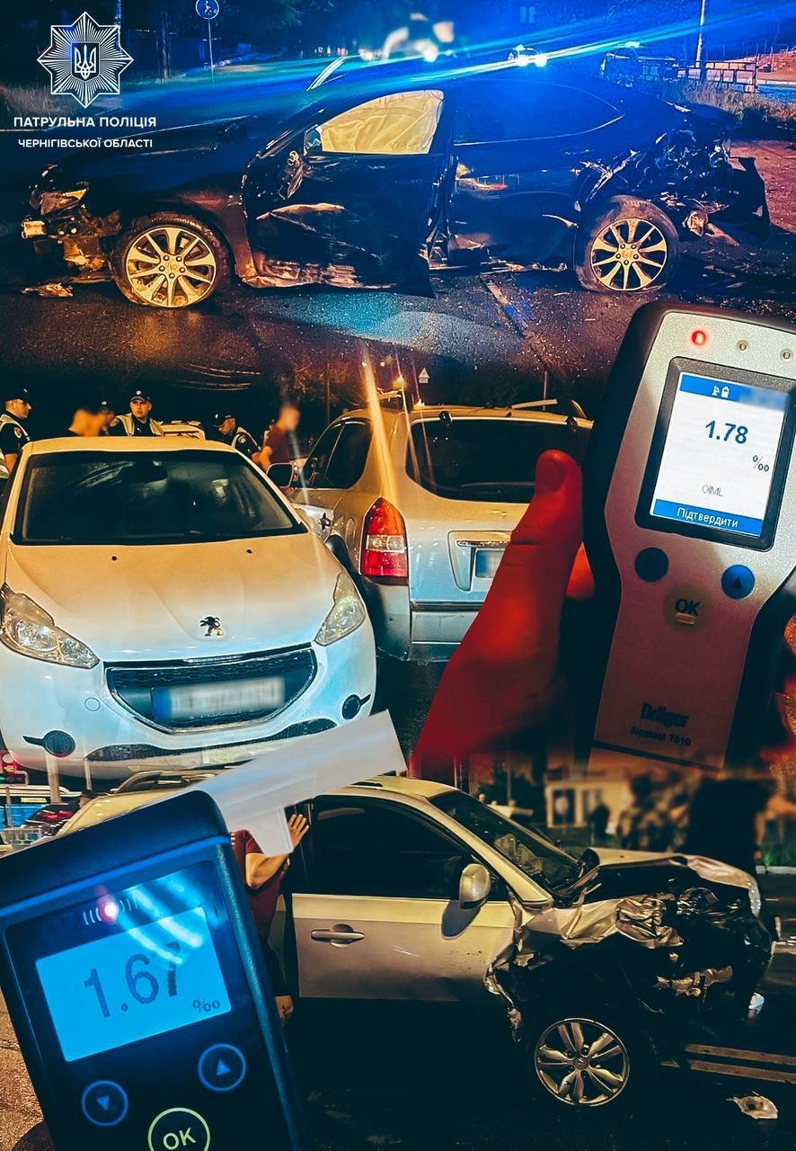 У Чернігові нетверезий водій Hyundai влаштував потрійну ДТП