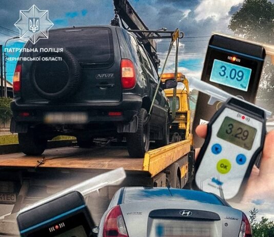 2,32 та 3,29 проміле: у Чернігові патрульні виявили двох п‘яних водіїв