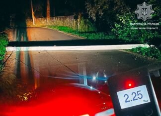 У Чернігові п’яний водій Audi врізався у два стовпи: у крові виявили 2,25 проміле