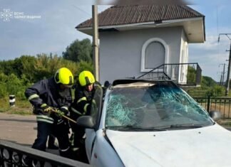 Водія госпіталізували: на Чернігівщині автомобіль зіткнувся з потягом