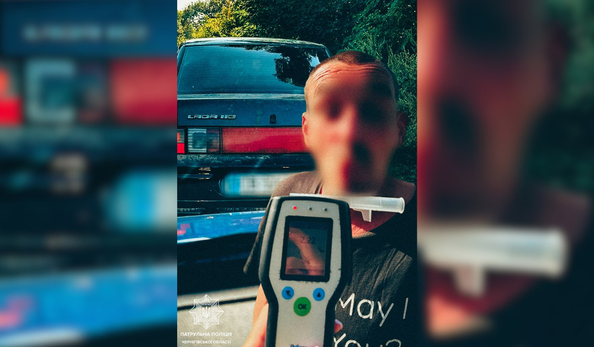 Знову попався пʼяним. На Чернігівщині зупинили водія з 2,22 проміле