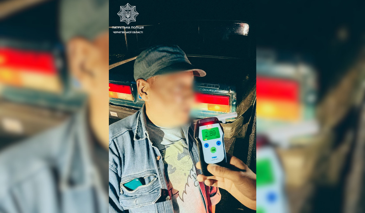 У Чернігові 54-річний водій без прав їздив пʼяний у комендантську годину